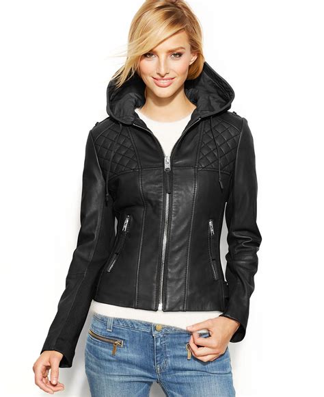 michael kors leather jacket macy& 39|Michael Kors jackets women's sale.